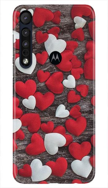Red White Hearts Case for Moto One Macro(Design - 105)