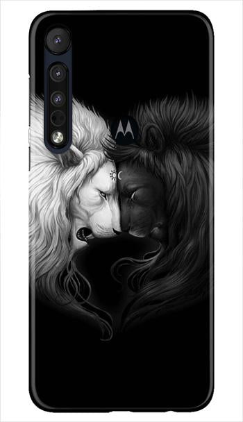 Dark White Lion Case for Moto One Macro  (Design - 140)