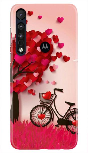 Red Heart Cycle Case for Moto One Macro (Design No. 222)