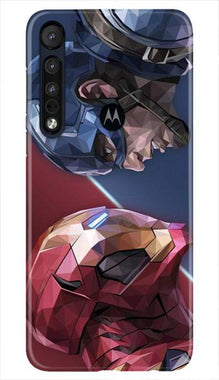 Ironman Captain America Mobile Back Case for Moto One Macro (Design - 245)
