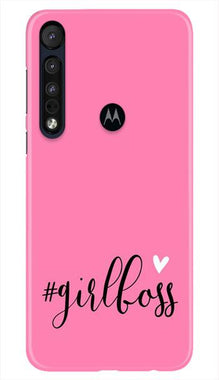 Girl Boss Pink Mobile Back Case for Moto One Macro (Design - 269)