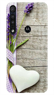 White Heart Mobile Back Case for Moto One Macro (Design - 298)