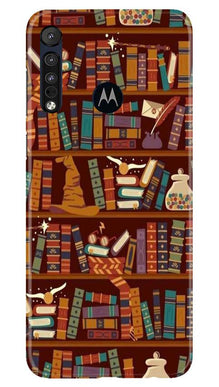 Book Shelf Mobile Back Case for Moto One Macro (Design - 390)