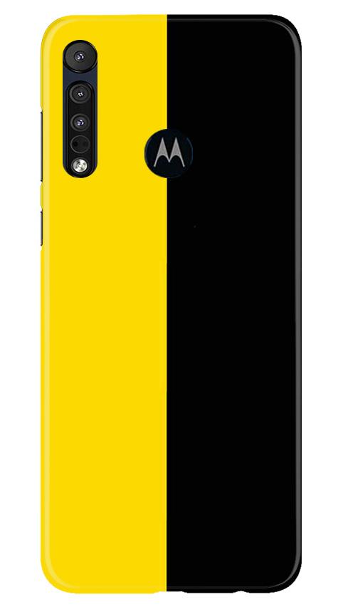 Black Yellow Pattern Mobile Back Case for Moto One Macro (Design - 397)