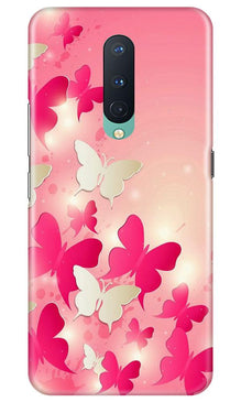 White Pick Butterflies Mobile Back Case for OnePlus 8 (Design - 28)