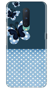 White dots Butterfly Mobile Back Case for OnePlus 8 (Design - 31)