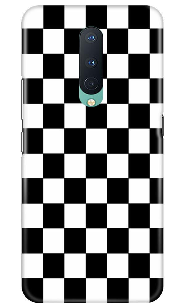 Black White Boxes Mobile Back Case for OnePlus 8  (Design - 372)
