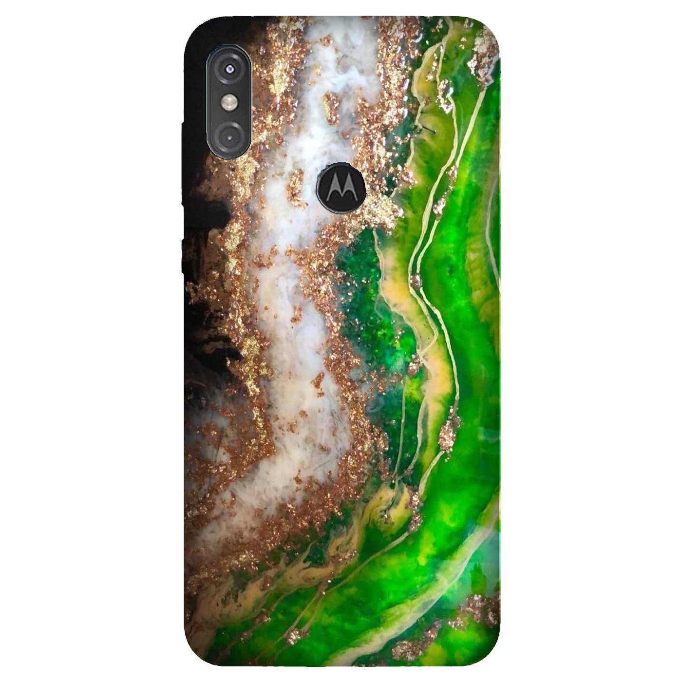Marble Texture Mobile Back Case for Moto One Power (Design - 307)