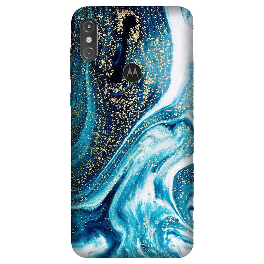 Marble Texture Mobile Back Case for Moto One Power (Design - 308)
