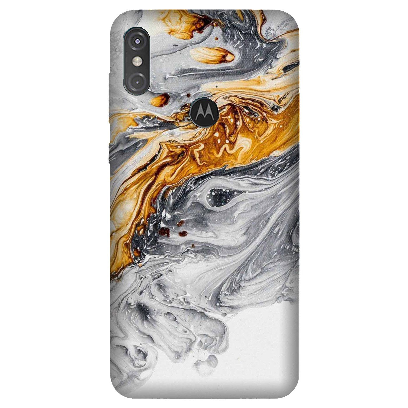 Marble Texture Mobile Back Case for Moto One Power (Design - 310)