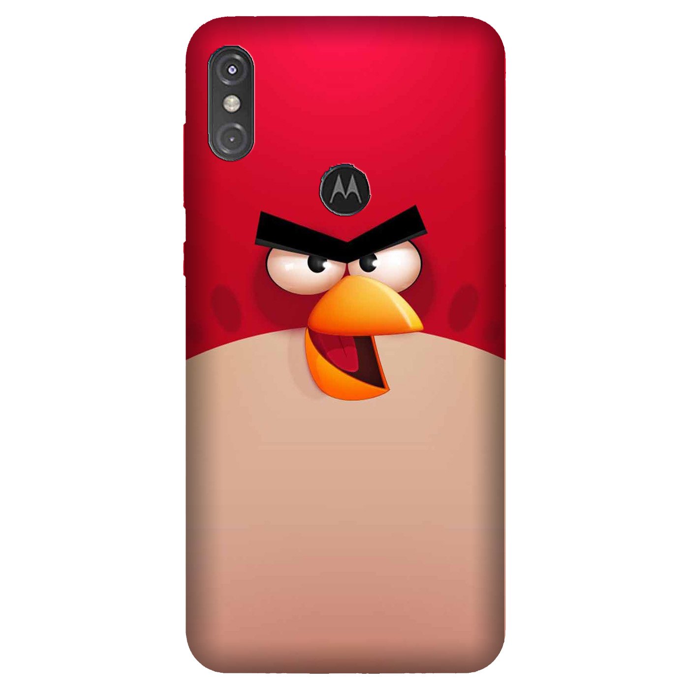 Angry Bird Red Mobile Back Case for Moto One Power (Design - 325)