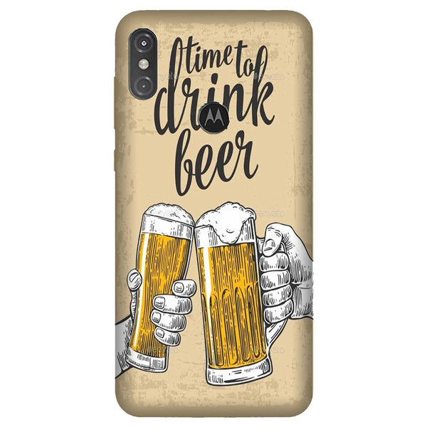 Drink Beer Mobile Back Case for Moto One Power (Design - 328)