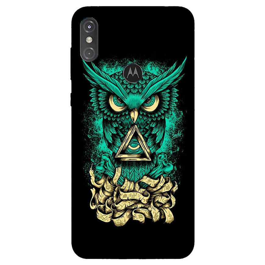 Owl Mobile Back Case for Moto One Power (Design - 358)
