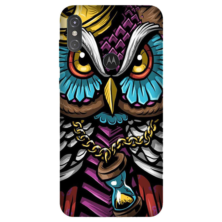 Owl Mobile Back Case for Moto One Power (Design - 359)