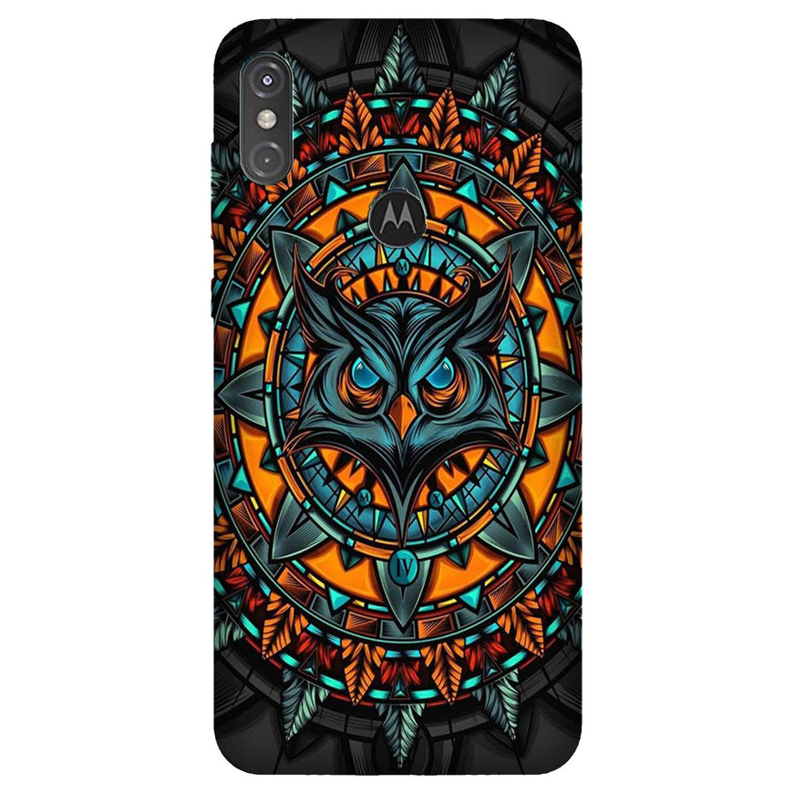 Owl Mobile Back Case for Moto One Power (Design - 360)