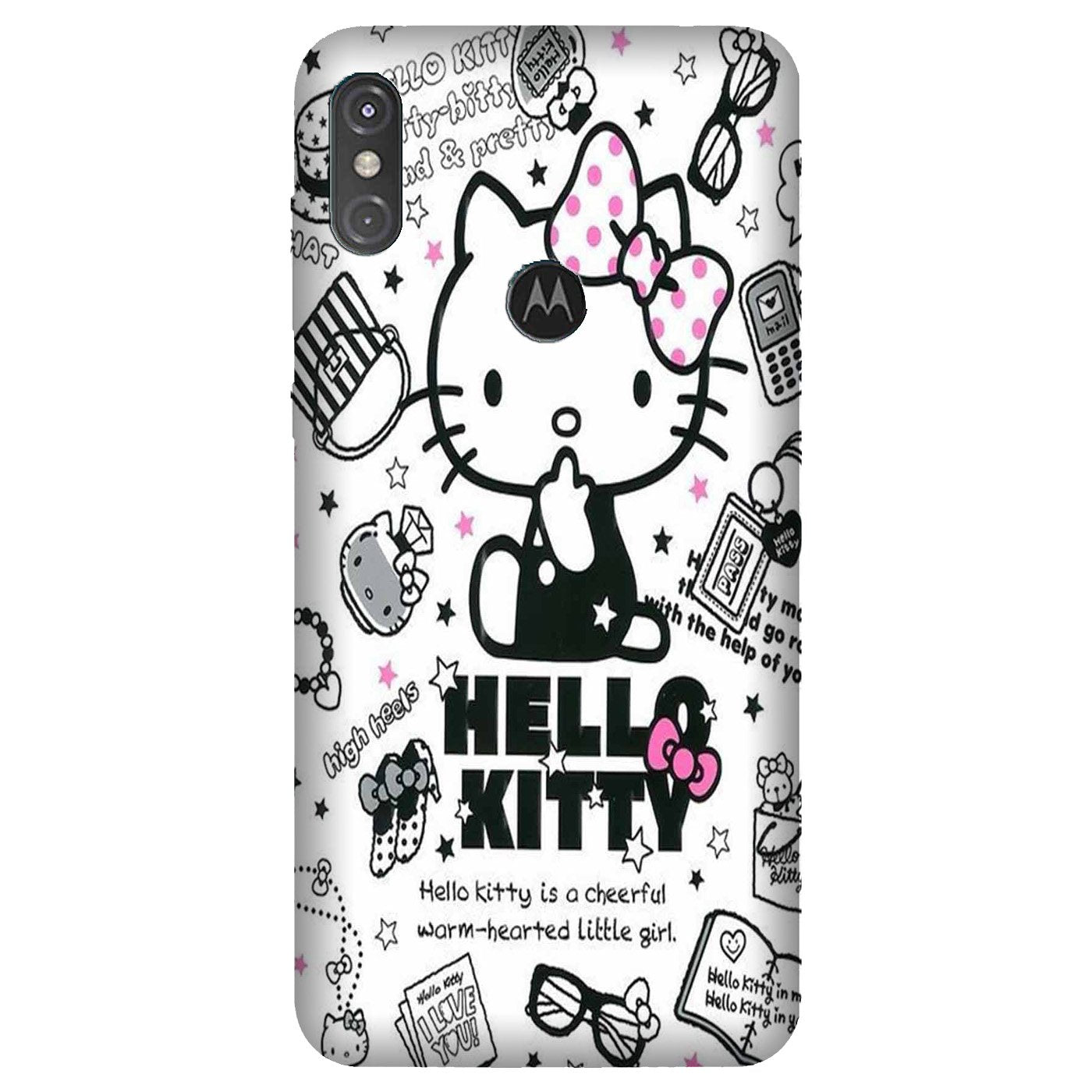 Hello Kitty Mobile Back Case for Moto One Power (Design - 361)
