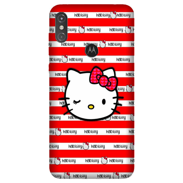 Hello Kitty Mobile Back Case for Moto One Power (Design - 364)