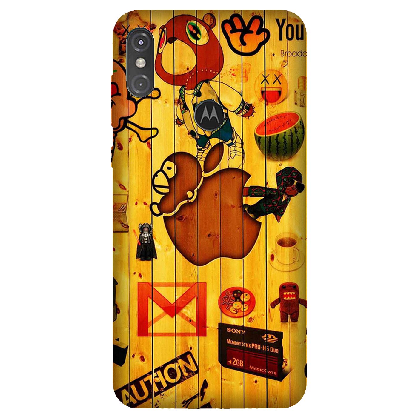 Wooden Texture Mobile Back Case for Moto One Power (Design - 367)