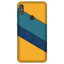 Diagonal Pattern Mobile Back Case for Moto One Power (Design - 370)