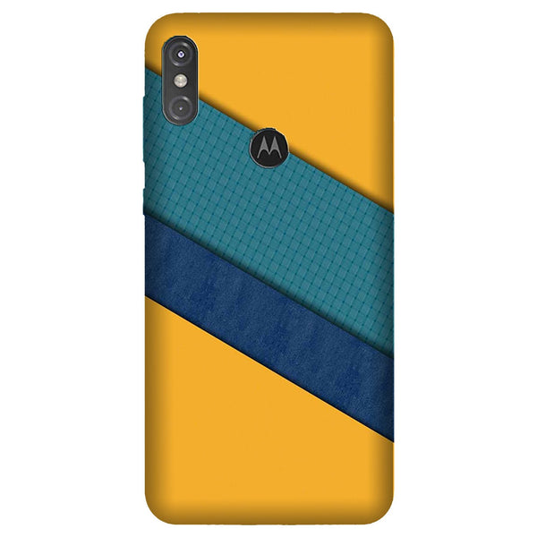 Diagonal Pattern Mobile Back Case for Moto One Power (Design - 370)