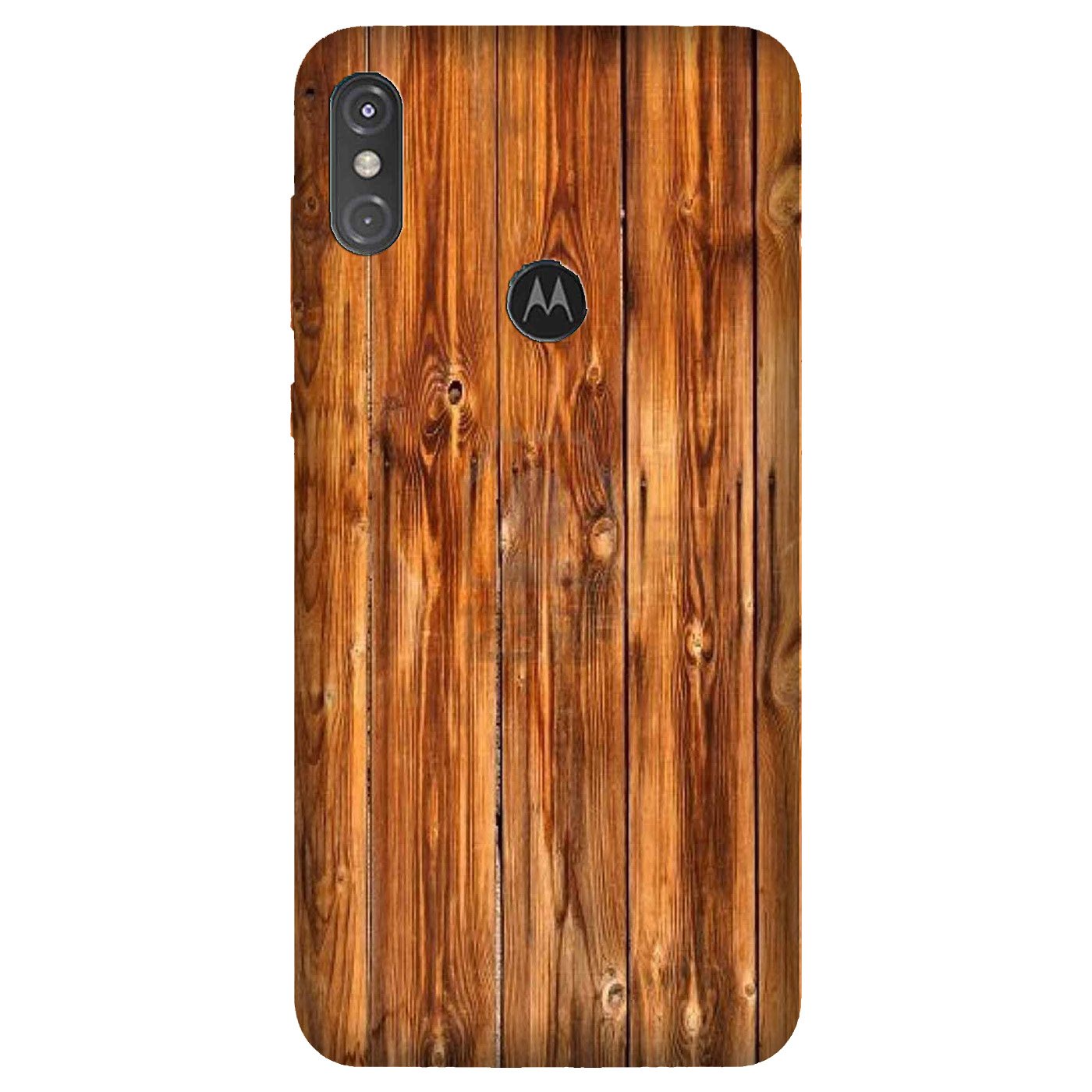Wooden Texture Mobile Back Case for Moto One Power (Design - 376)