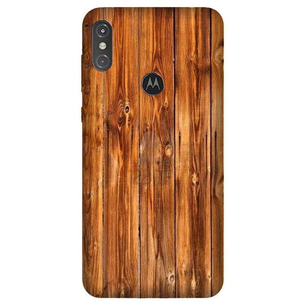 Wooden Texture Mobile Back Case for Moto One Power (Design - 376)