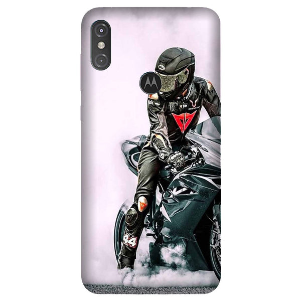 Biker Mobile Back Case for Moto One Power (Design - 383)
