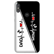 Love Mom Dad Mobile Back Case for Moto One Power (Design - 385)