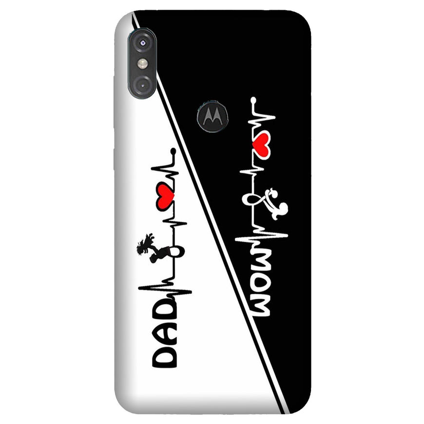 Love Mom Dad Mobile Back Case for Moto One Power (Design - 385)