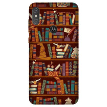 Book Shelf Mobile Back Case for Moto One Power (Design - 390)