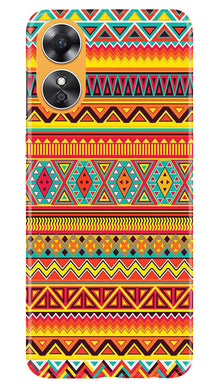 Zigzag line pattern Mobile Back Case for Oppo A17 (Design - 4)