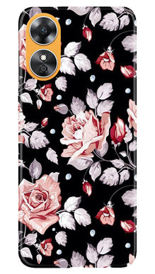 Pink rose Mobile Back Case for Oppo A17 (Design - 12)