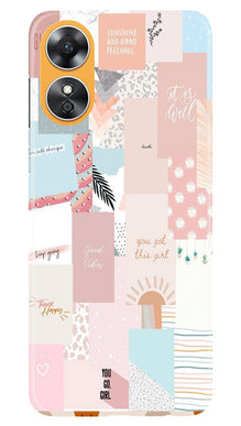 Shinny Blue Background Mobile Back Case for Oppo A17 (Design - 32)