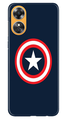 Captain America Mobile Back Case for Oppo A17 (Design - 42)