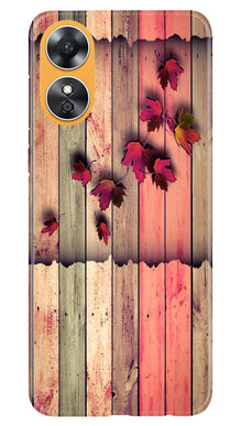 Wooden look2 Mobile Back Case for Oppo A17 (Design - 56)