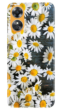 White flowers2 Mobile Back Case for Oppo A17 (Design - 62)