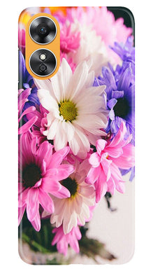 Coloful Daisy Mobile Back Case for Oppo A17 (Design - 73)
