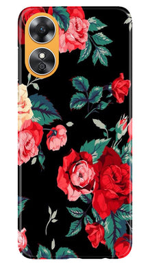 Red Rose2 Mobile Back Case for Oppo A17 (Design - 81)