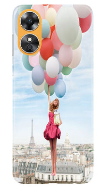 Girl with Baloon Mobile Back Case for Oppo A17 (Design - 84)