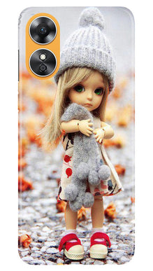 Cute Doll Mobile Back Case for Oppo A17 (Design - 93)