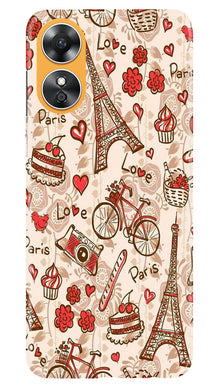 Love Paris Mobile Back Case for Oppo A17  (Design - 103)