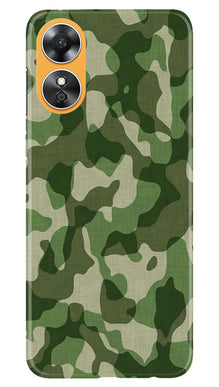 Army Camouflage Mobile Back Case for Oppo A17  (Design - 106)