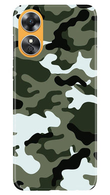 Army Camouflage Mobile Back Case for Oppo A17  (Design - 108)
