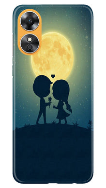 Love Couple Mobile Back Case for Oppo A17  (Design - 109)