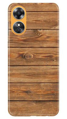 Wooden Look Mobile Back Case for Oppo A17  (Design - 113)