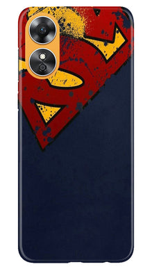 Superman Superhero Mobile Back Case for Oppo A17  (Design - 125)