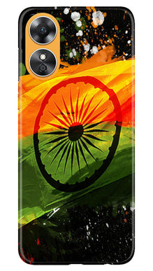 Indian Flag Mobile Back Case for Oppo A17  (Design - 137)