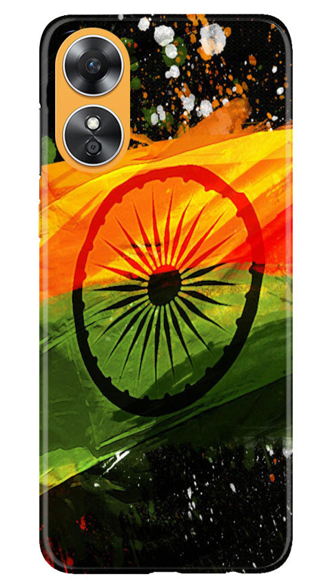 Indian Flag Case for Oppo A17  (Design - 137)