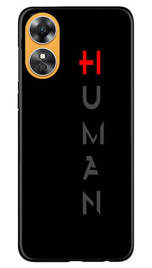 Human Mobile Back Case for Oppo A17  (Design - 141)