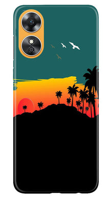 Sky Trees Mobile Back Case for Oppo A17 (Design - 160)